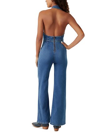 Macy's blue jean jumpsuit online