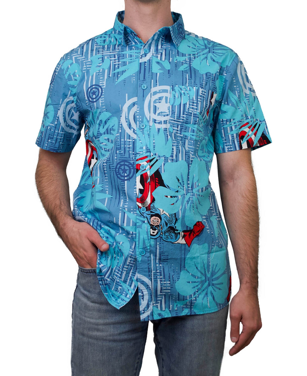 Fifth Sun Men's Cap Island Short Sleeves Woven Shirt In Multi Color