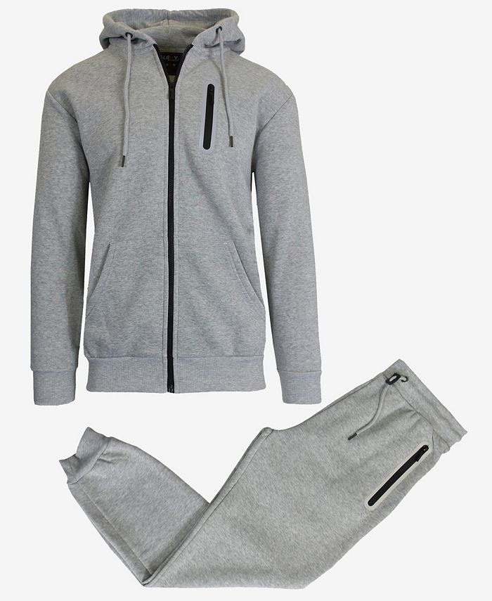 Buy Men's Winter Fleece Lined Hoodies Sweat Suit Thicken Tracksuit Set Coat  + Pants Sport Set at