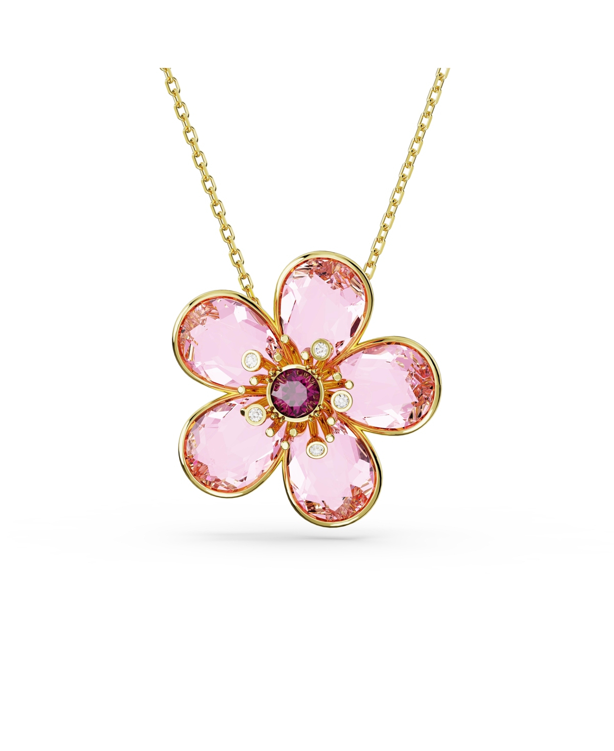 Shop Swarovski Crystal Flower Florere Necklace In Pink