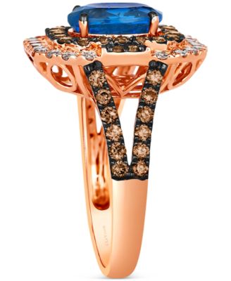 Blueberry Tanzanite (1-3/4 ct. t.w.), Chocolate Diamonds (7/8 ct. t.w.) & Nude Diamonds (3/8 ct. t.w.) Ring in 14k Rose Gold