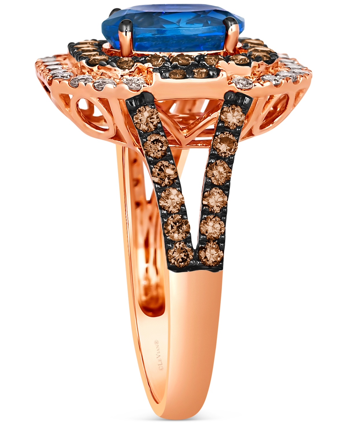Le Vian Blueberry Tanzanite (1-3/4 ct. t.w.), Chocolate Diamonds (7/8 ct. t.w.) & Nude Diamonds (3/8 ct. t.w.) Ring in 14k Rose Gold