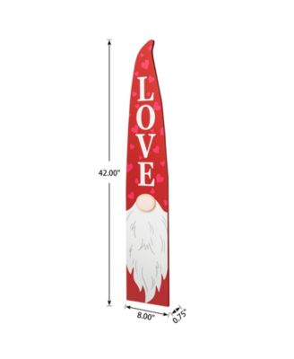 42" H Valentine's Wooden Gnome Porch Decor