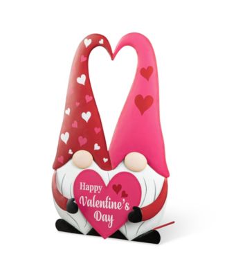 30" H Valentine's Metal Gnome Couple Yard Stake Knock-Down Three Function