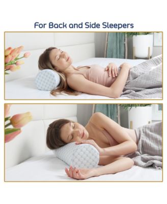 Memory Foam Neck Roll Bolster Cooling Cover Medium Firm Pillow