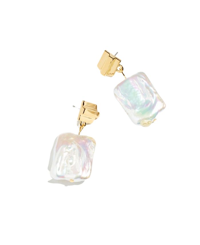 VUE by SEK Layered Dome + Freshwater Pearl Earrings Macy's