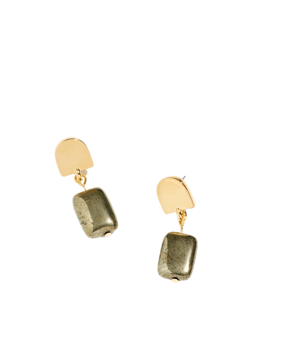 Dome + Pyrite Earrings - Gold