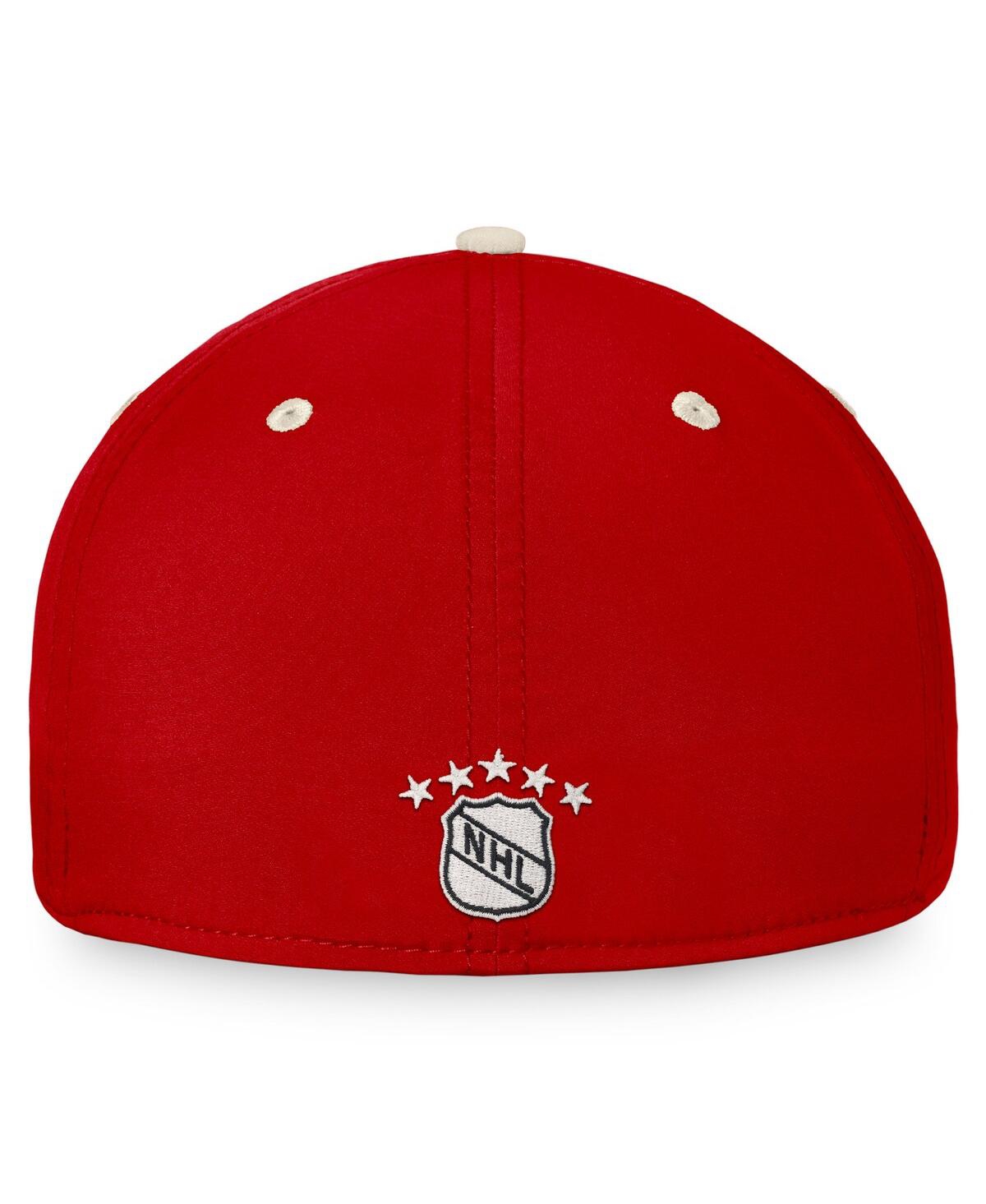 Shop Fanatics Men's  Red, Khaki Washington Capitals True Classics Retro Flex Hat In Red,khaki