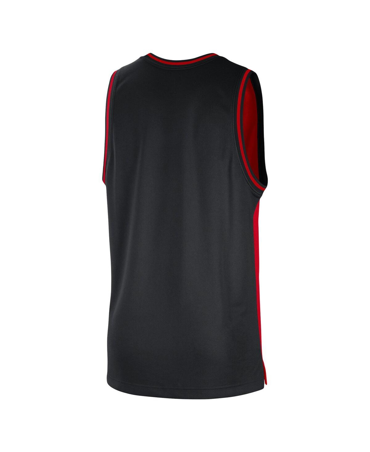 Nike Red/black Chicago Bulls Courtside Versus Force Split Dna Performance Mesh Tank Top In Red,black