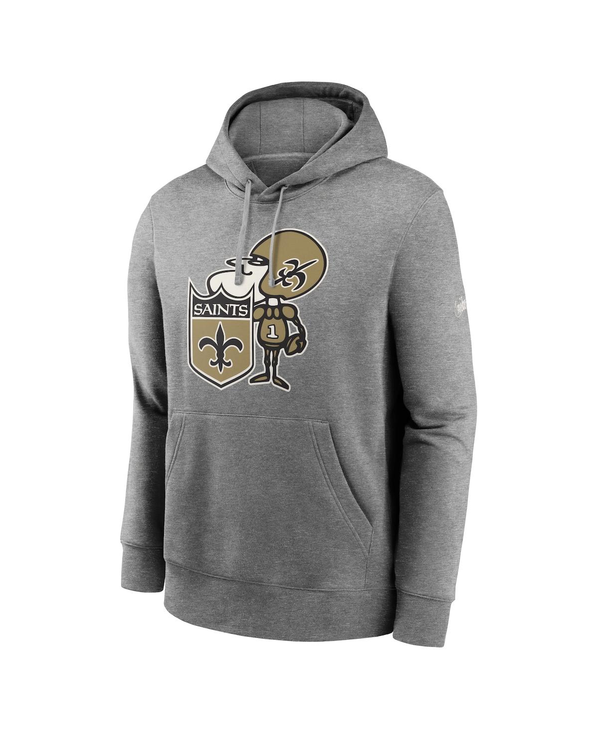 Men's NikeNew Orleans Saints Rewind Club Fleece Pullover Hoodie - Heathered Gray