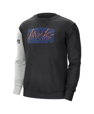 Men's Black, Heather Gray New York Knicks Courtside Versus Force & Flight Pullover Sweatshirt
