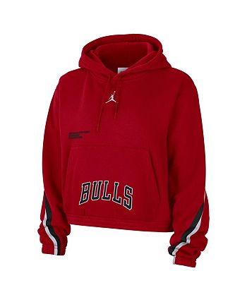 Chicago Bulls Sweater Womens Extra Small Black Crop Top Hoodie