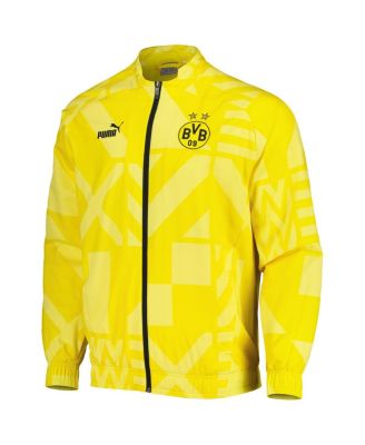 Men's Yellow Borussia Dortmund Pre-Match Raglan Full-Zip Training Jacket