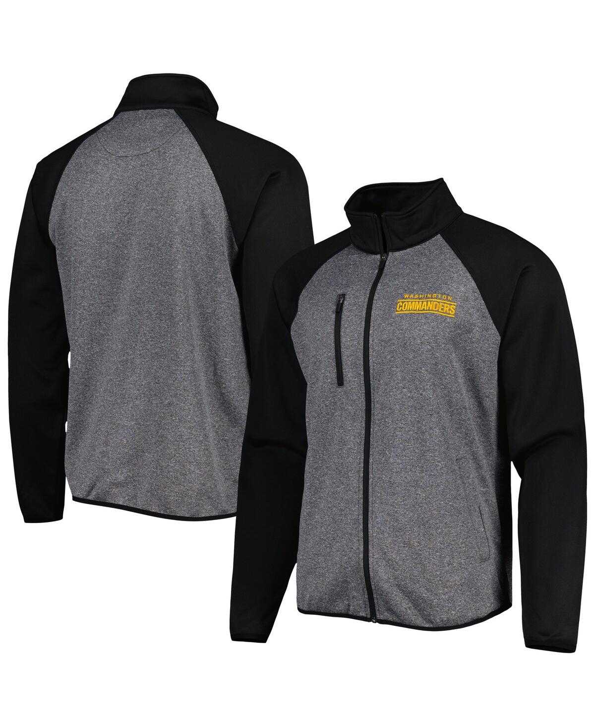 Shop Msx By Michael Strahan Men's  Gray, Black Washington Commanders Runners Raglan Full-zip Track Jacket In Gray,black