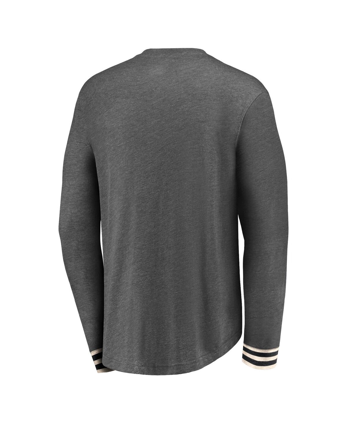 Men's FanaticsArizona Coyotes True Classics Henley Long Sleeve T-shirt - Heathered Charcoal