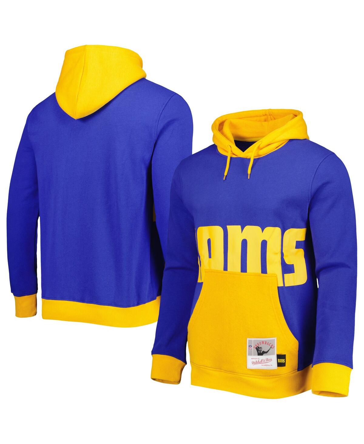 Men's Mitchell & NessLos Angeles Rams Big Face 5.0 Pullover Hoodie - Royal