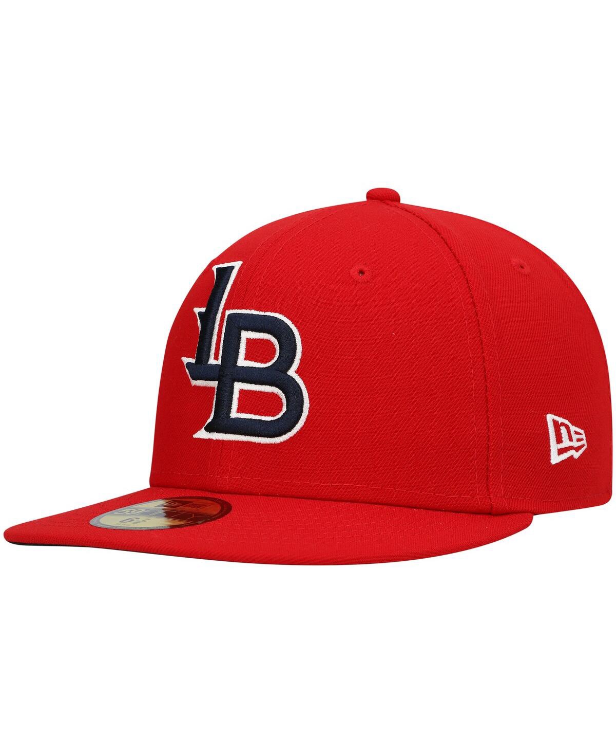 Men's New EraLouisville Bats Authentic Collection Road 59FIFTY Fitted Hat - Red