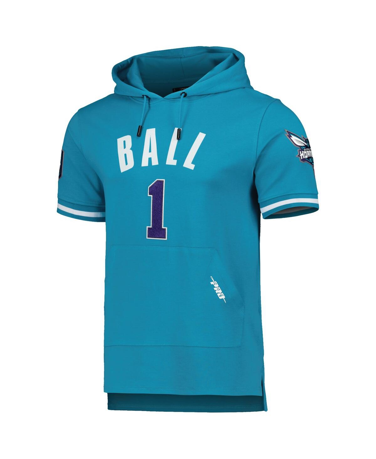 Men's Pro Standard LaMelo BallCharlotte Hornets Name and Number Short Sleeve Pullover Hoodie - Teal