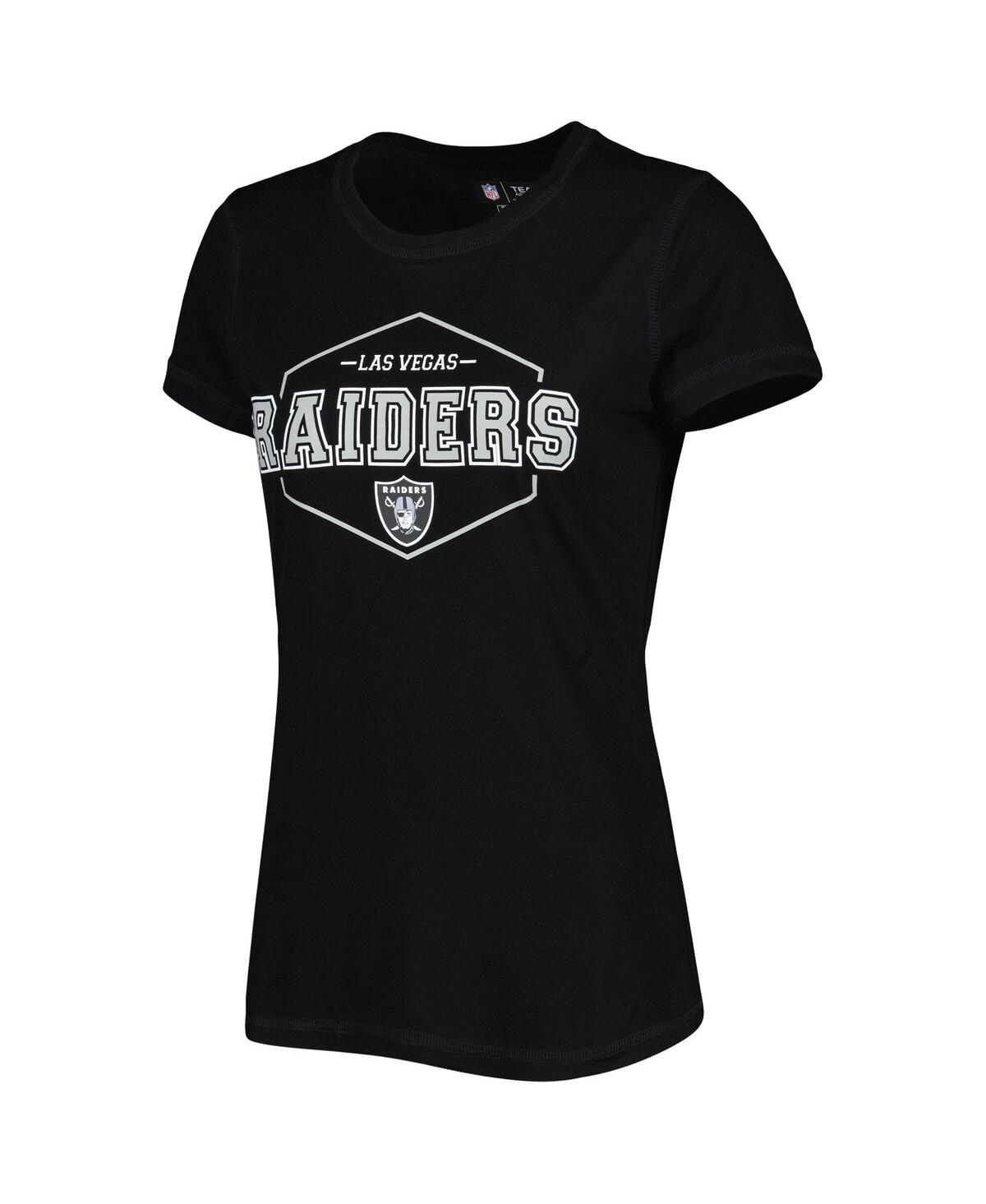 Women's Concepts Sport Gray Las Vegas Raiders Plus Size Badge T-shirt and Pants Sleep Set - Gray