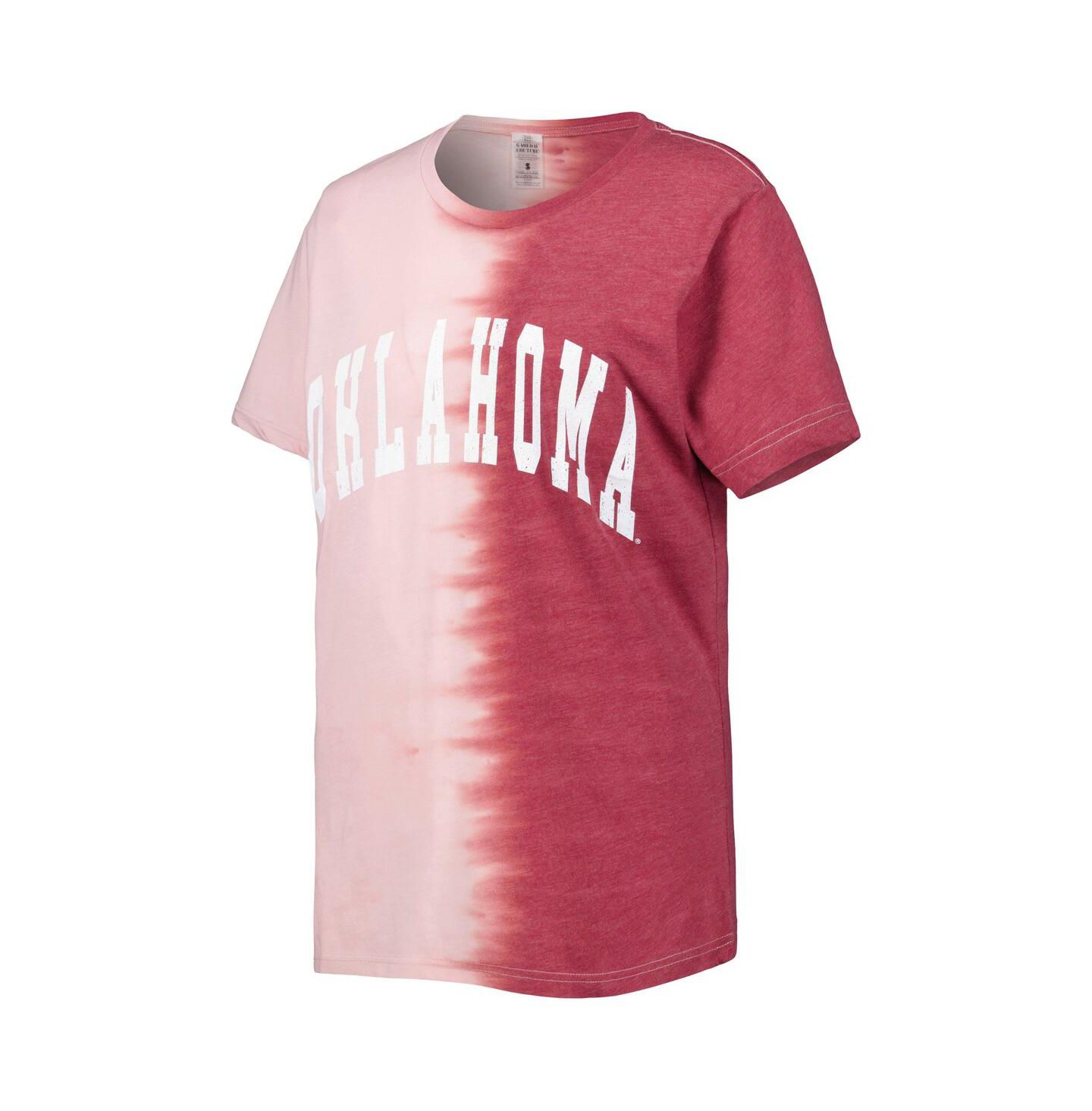Женская футболка Gameday Couture Crimson Oklahoma Sooners Find Your Groove Split-Dye — фото 2