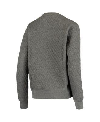 Women's Heather Charcoal Oregon Ducks Moose Quilted Pullover Sweatshirt