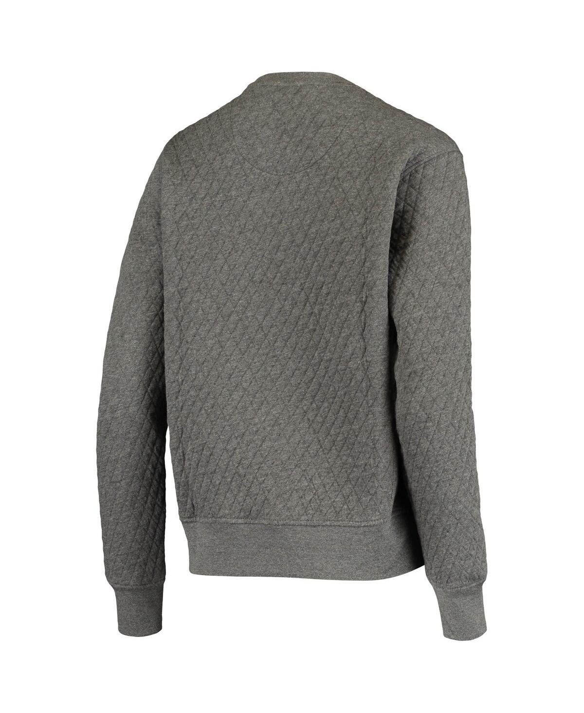 Women's PressboxOregon Ducks Moose Quilted Pullover Sweatshirt - Heather Charcoal