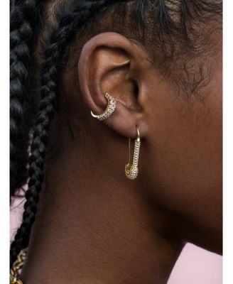 Amo Tripple Row Ear Cuff in White Gold- Plated Brass