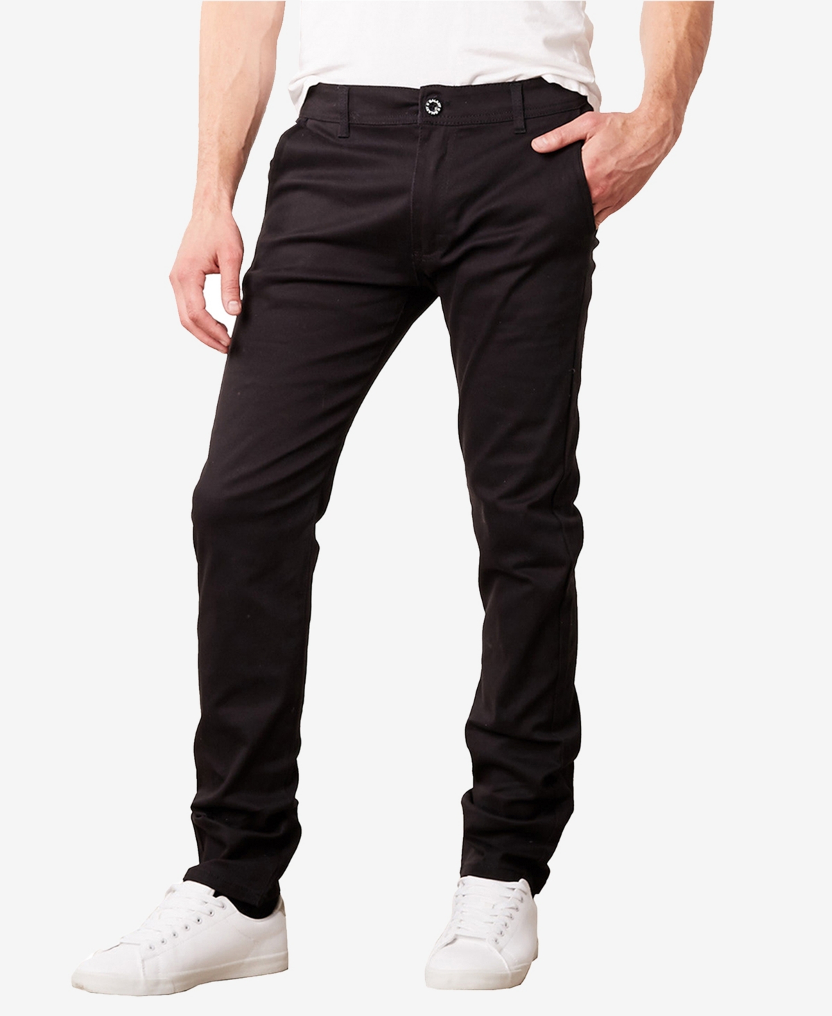Shop Galaxy By Harvic Men's Super Stretch Slim Fit Everyday Chino Pants In Black
