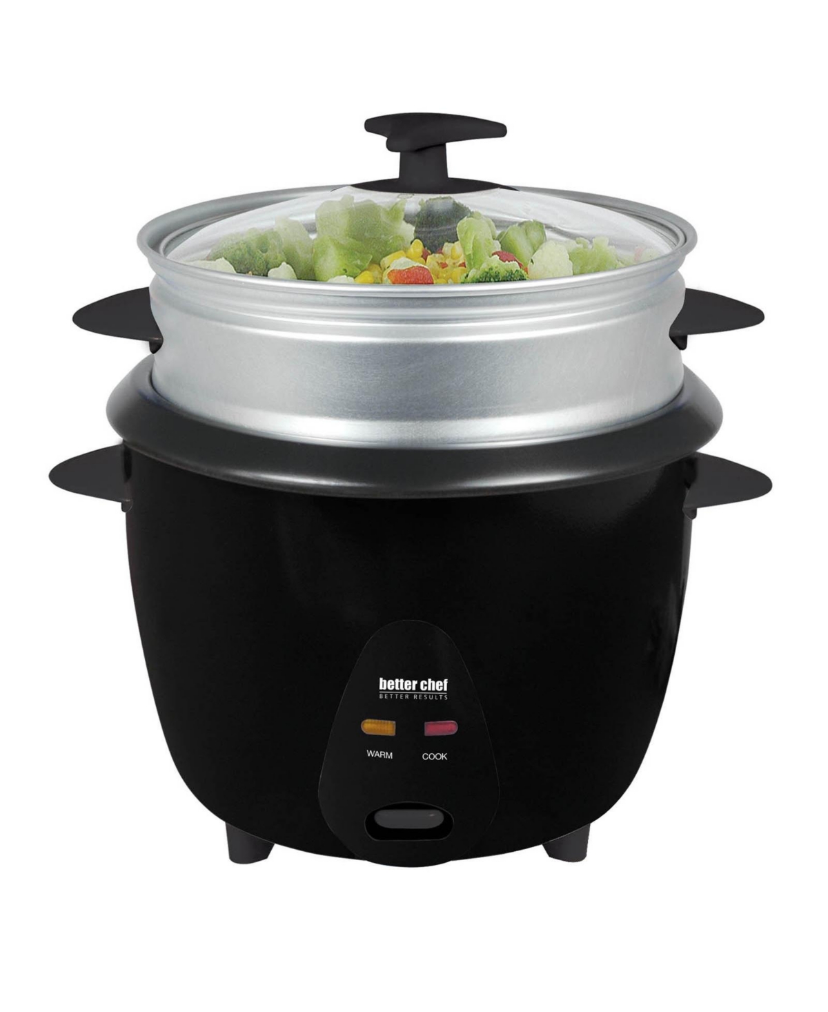 Better Chef 5 Cup Rice Cooker with Food Steamer Attachment