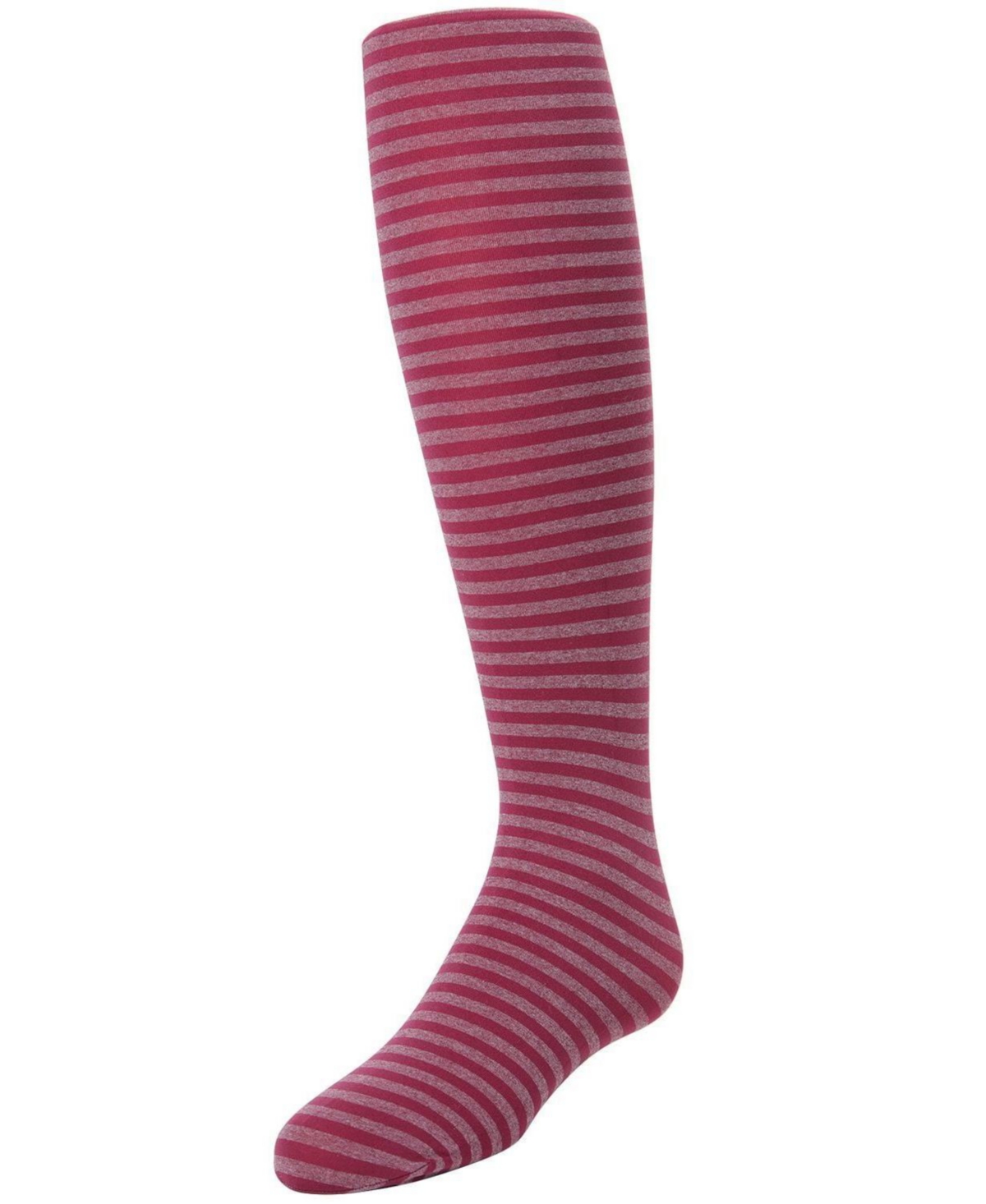 Memoi Rows On Rows Girls Striped Tights In Burgundy