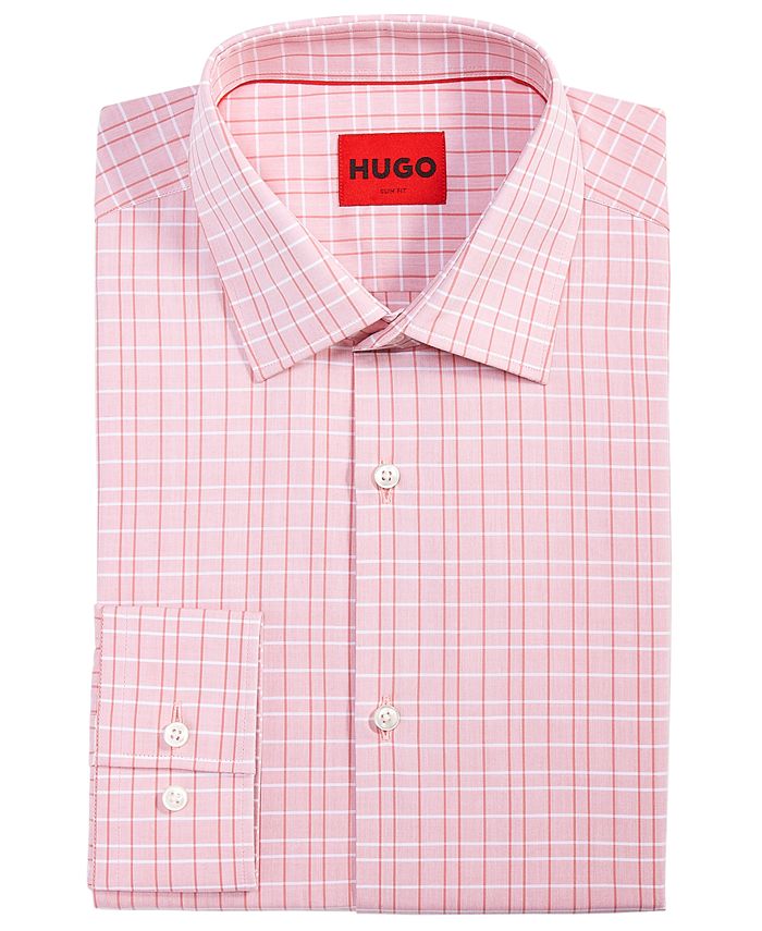 HUGO Men's Kenno Slim-Fit Check Dress Shirt - Macy's