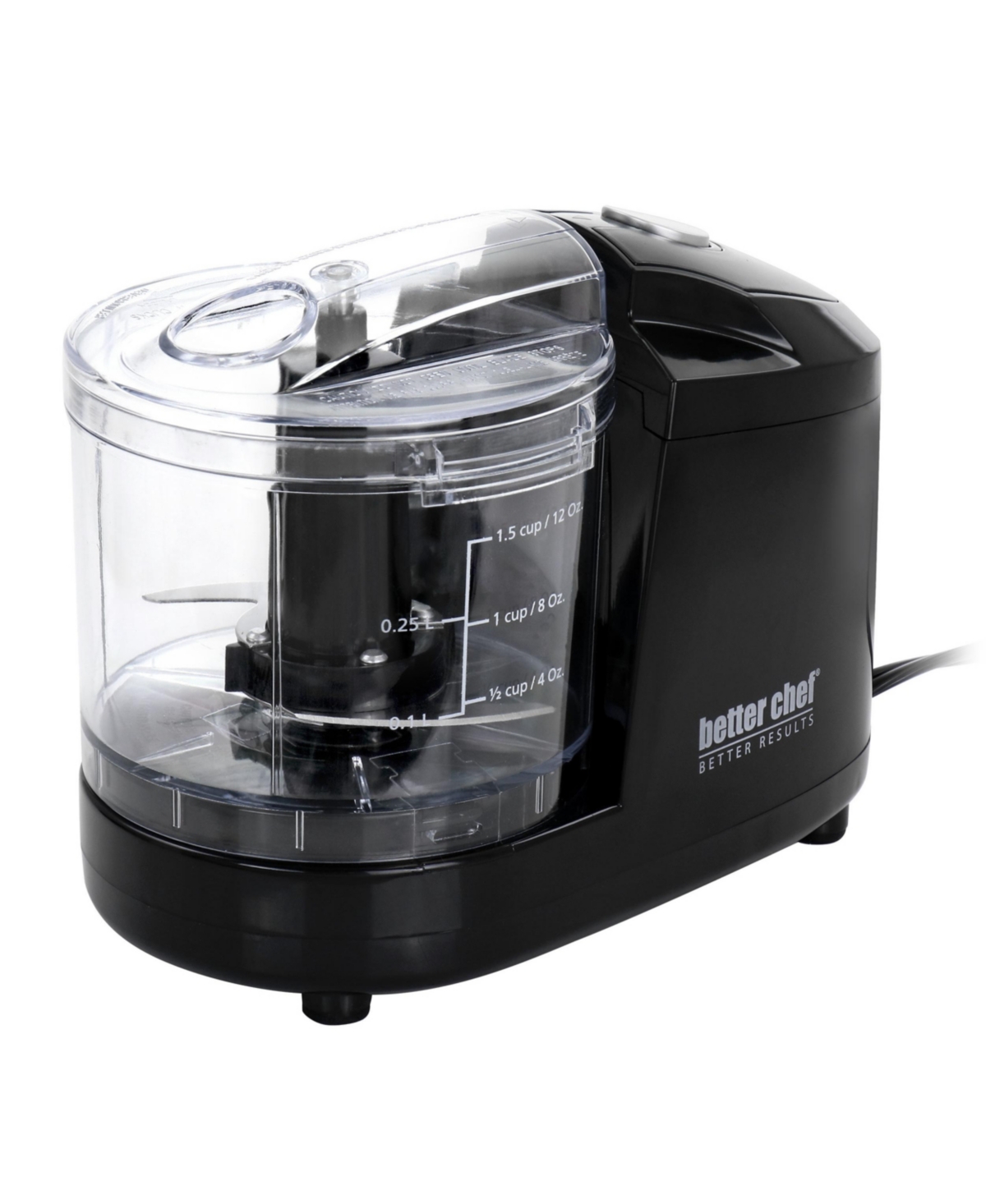 Better Chef 1.5 Cup Safety Lock Compact Chopper in Black