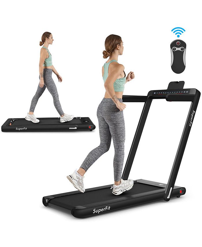 Costway 2.25HP 2 in 1 Dual Display Folding Treadmill Jogging