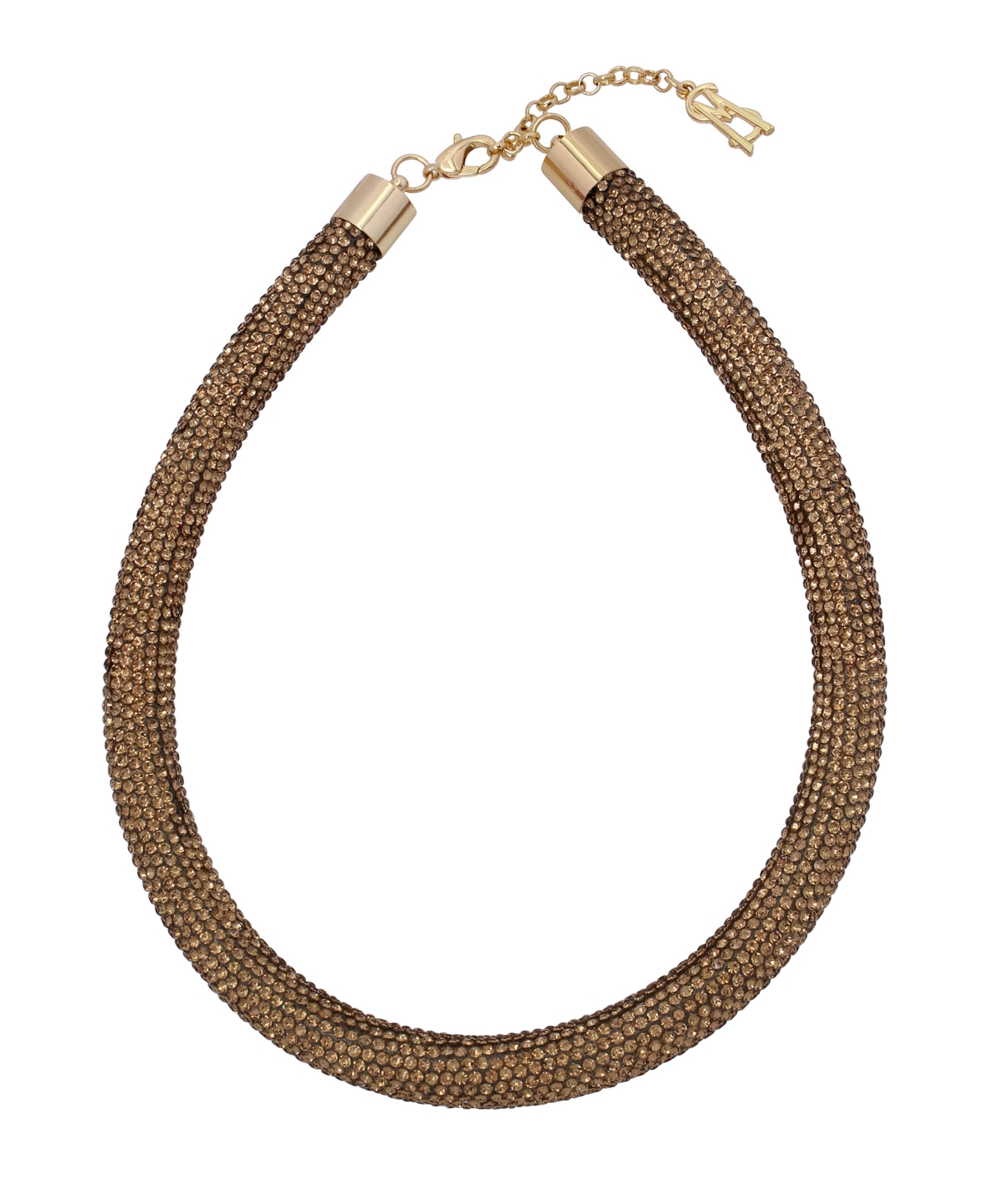Steve Madden Faux Stone Pave Rope Necklace In Gold