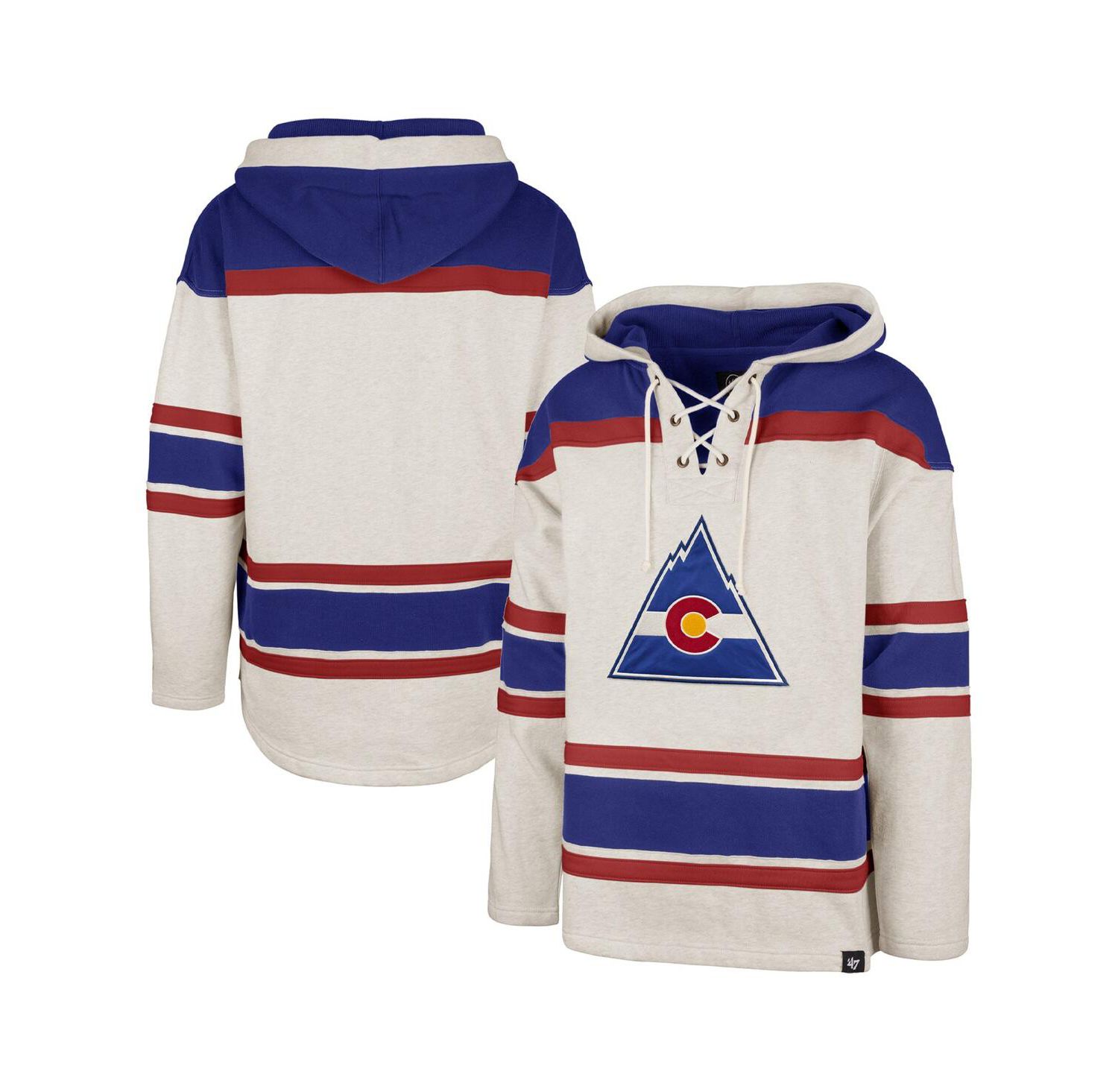 Men's Oatmeal CO Rockies Heritage Rockaway Lace-Up Pullover Hoodie