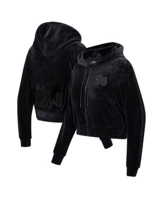 売れ筋商品|||プロスタンダード パーカー・スウェットシャツ アウター レディース Women's Philadelphia 76ers Triple Black Velour Full-Zip Hoodie Black Pro Standard Women's Philadelphia 76ers Triple Black Velour
