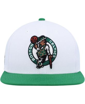 Men's White, Green Boston Celtics Side Core 2.0 Snapback Hat