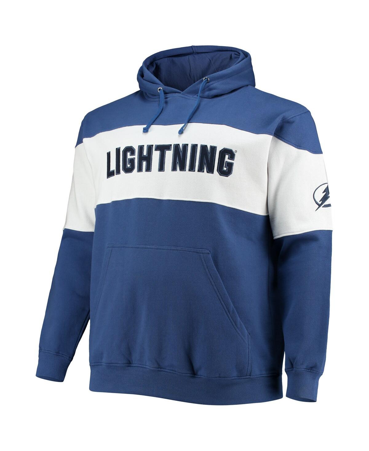 Men's Fanatics White Tampa Bay Lightning Big and Tall Colorblock Fleece Hoodie - White