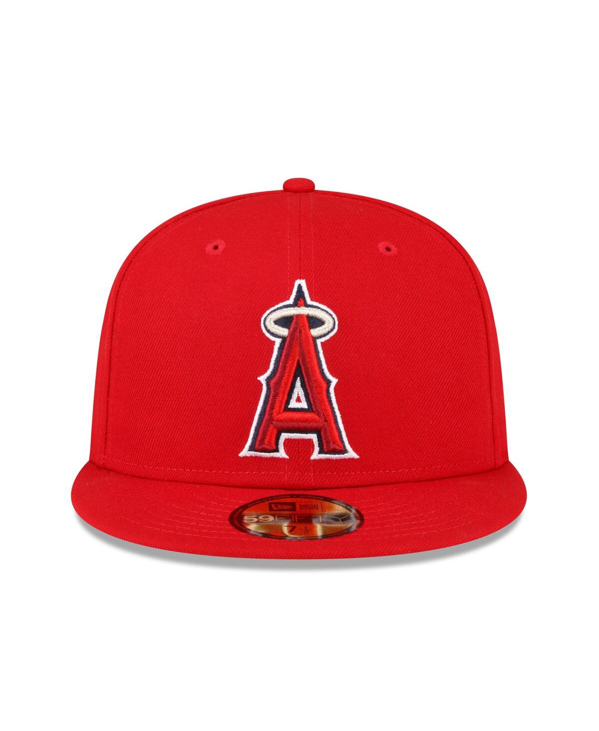 Shop New Era Men's  Red Los Angeles Angels Authentic Collection Replica 59fifty Fitted Hat