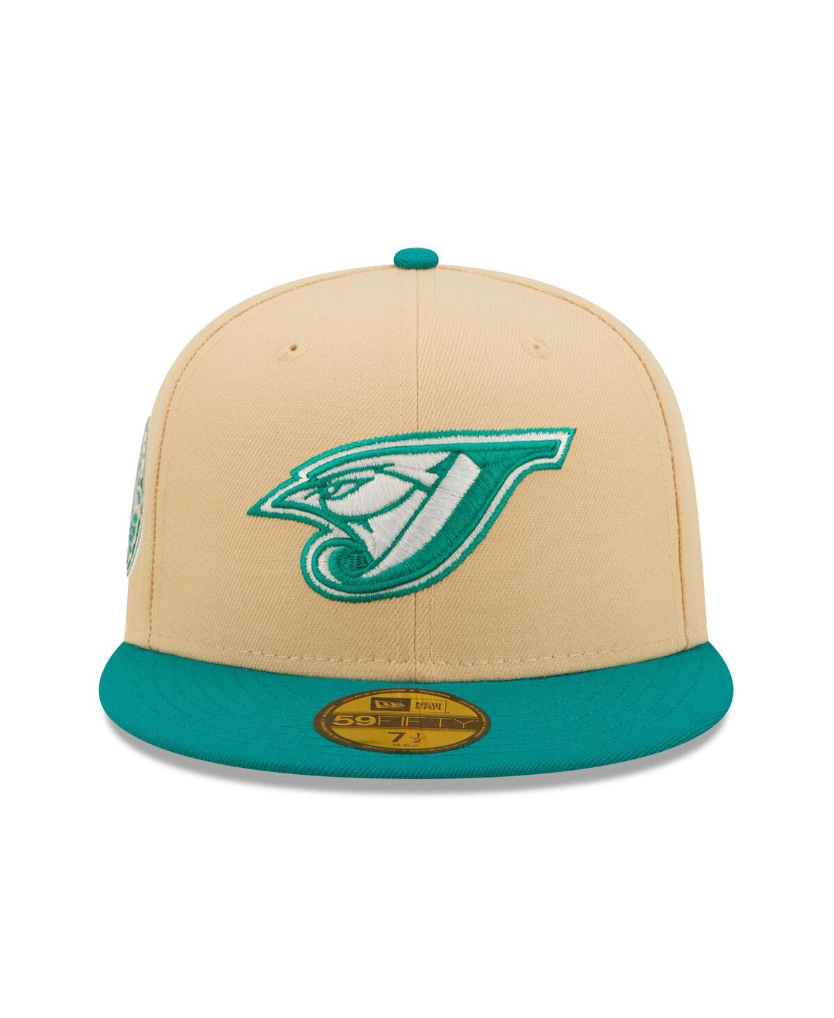 Shop New Era Men's  Natural, Teal Toronto Blue Jays Mango Forest 59fifty Fitted Hat In Natural,teal