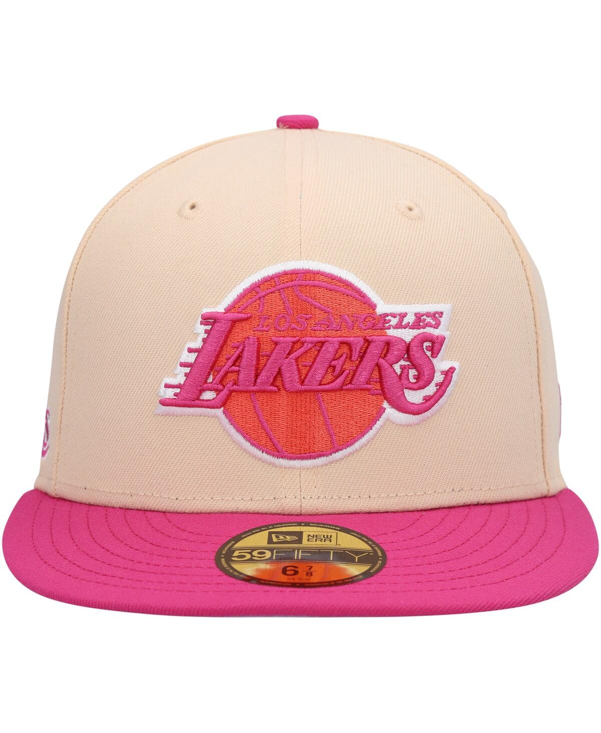 Men's New Era Pink Los Angeles Lakers Passion Mango 59FIFTY Fitted Hat - Pink