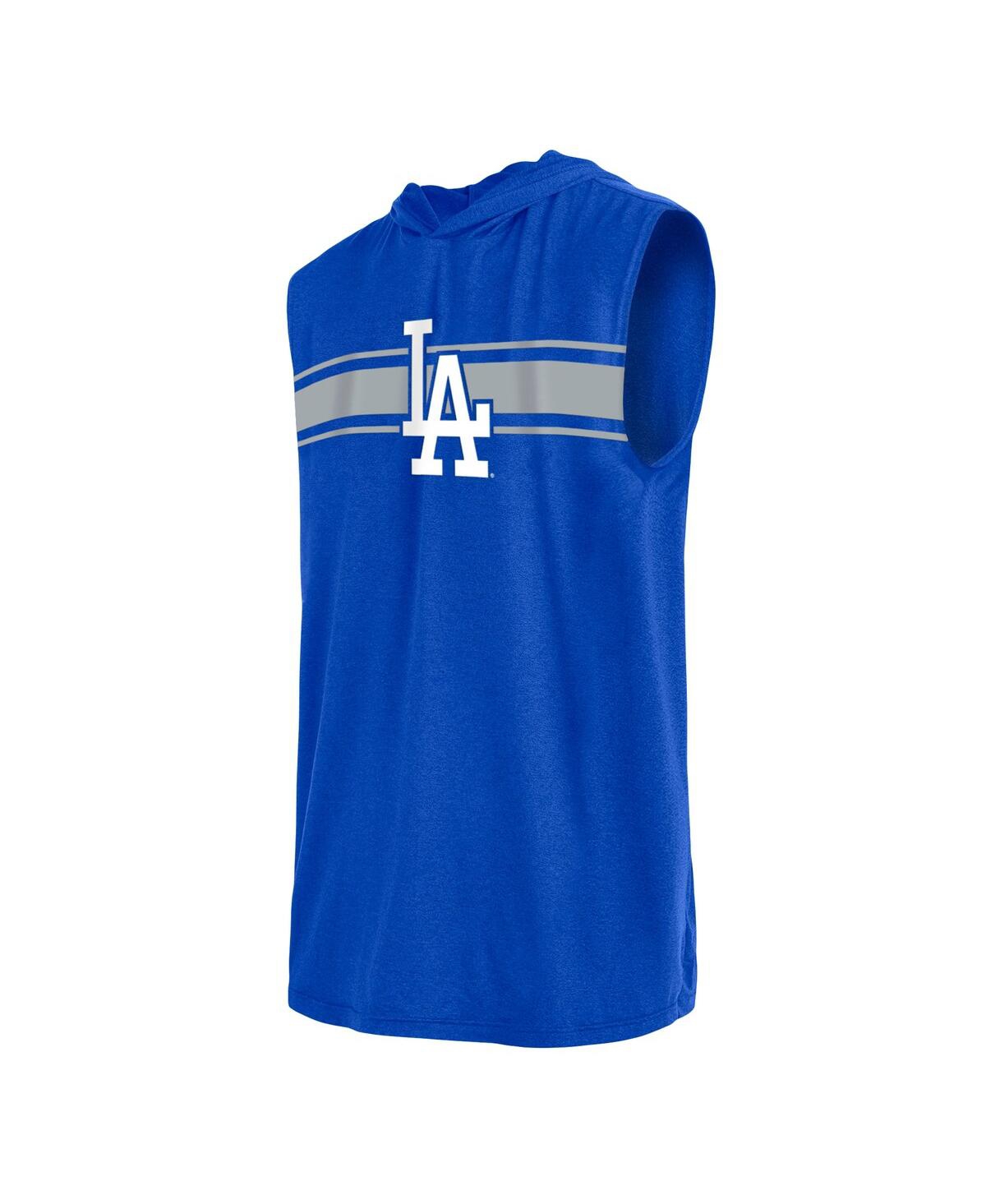 Shop New Era Men's  Royal Los Angeles Dodgers Sleeveless Pullover Hoodie