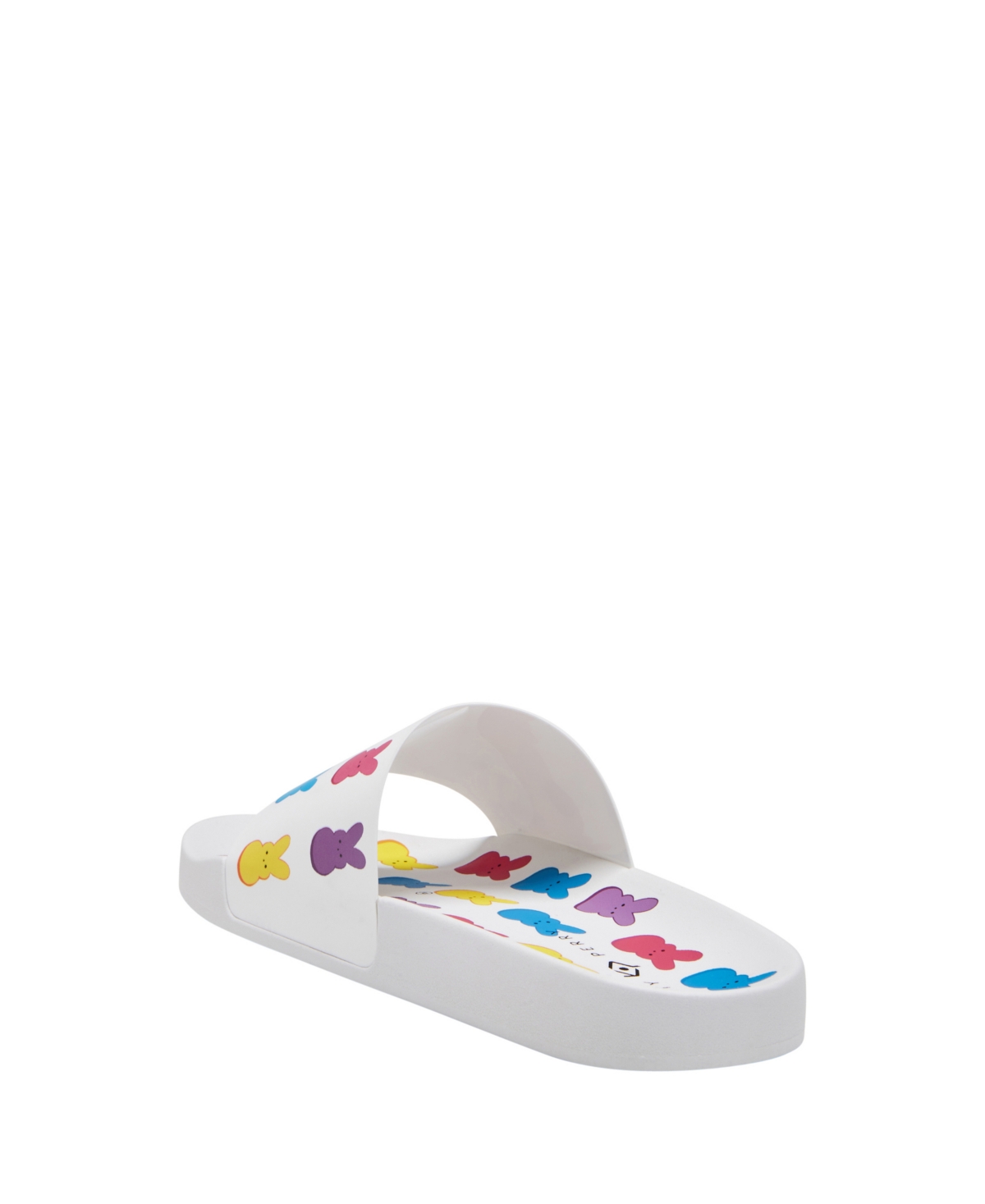 Katy Perry Women's Peeps Bunny Round Toe Slide Sandals - White Multi- Manmade