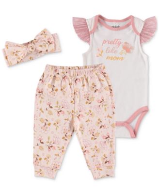 Chickpea - Baby Girls 3-Pc. Ruffle-Sleeve Jogger Set