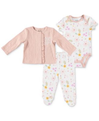 Chickpea - Baby Girls 3-Pc. Floral Cardigan Set