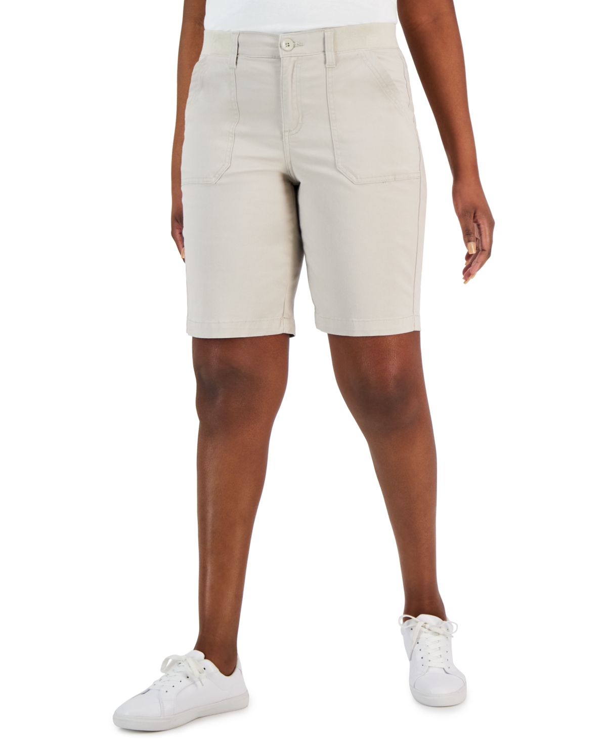 Women's Mid Rise Stretch-Waist Shorts, Created for Macy's - Intrepid Blue