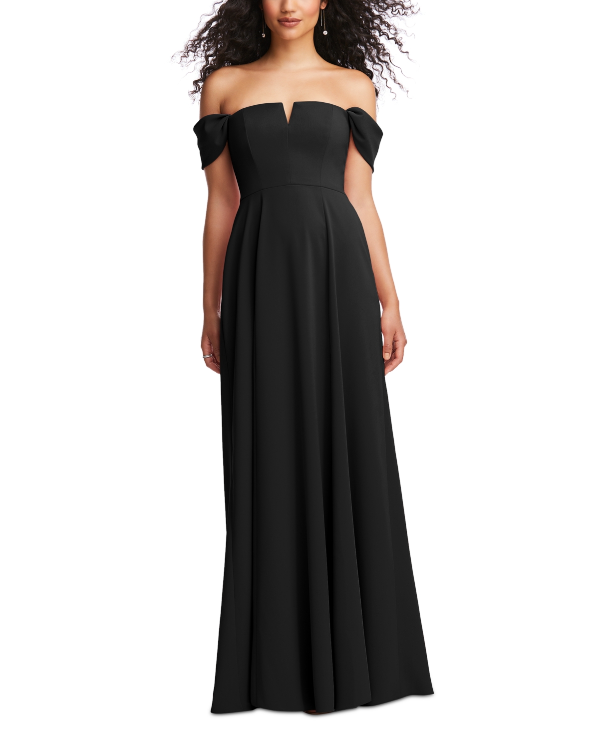 Dessy Collection Women's Notched-Neck Off-The-Shoulder Gown