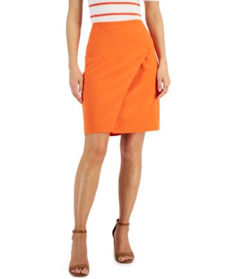 Tahari ASL - Women's Asymmetrical Faux-Wrap Pencil Skirt