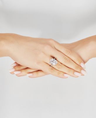 Cubic Zirconia Oval Ring in Sterling Silver (15-5/8 ct. t.w.)