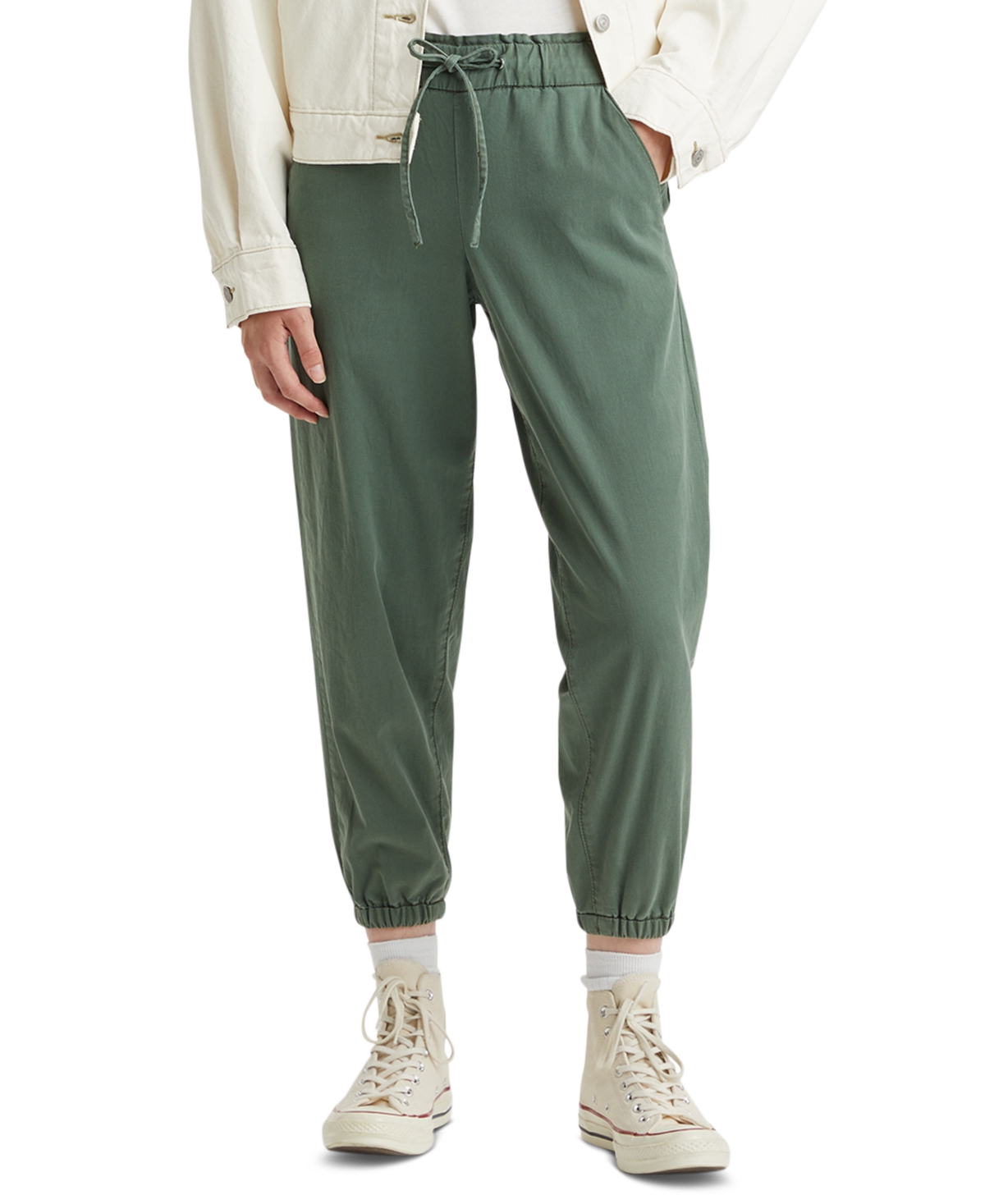 Shop Levi's Women's Off-duty High Rise Relaxed Jogger Pants In Thyme
